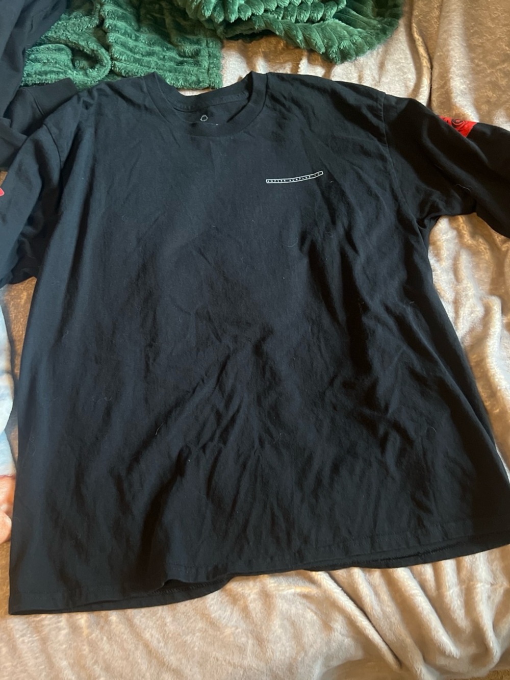 Empyre Men's Black Long Sleeve Graphic Tee with Small Chest Print